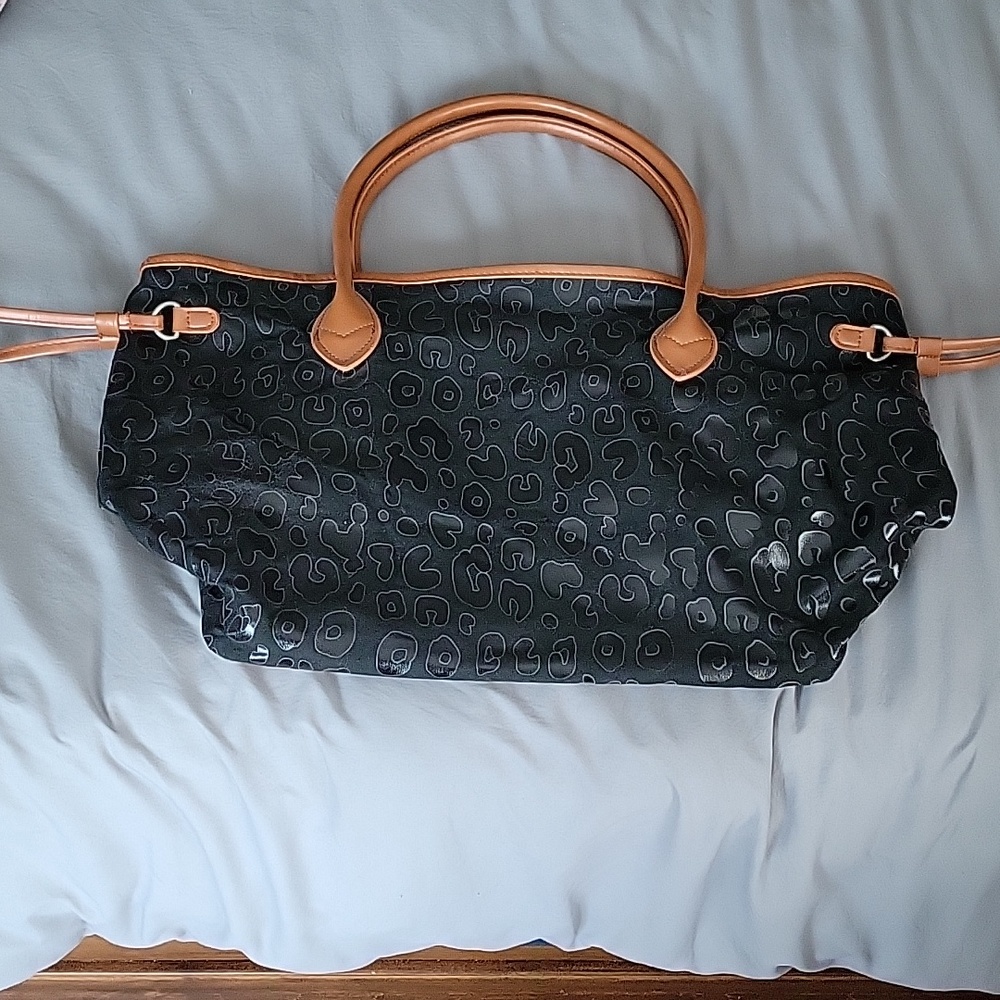 Oversized leopard print tote